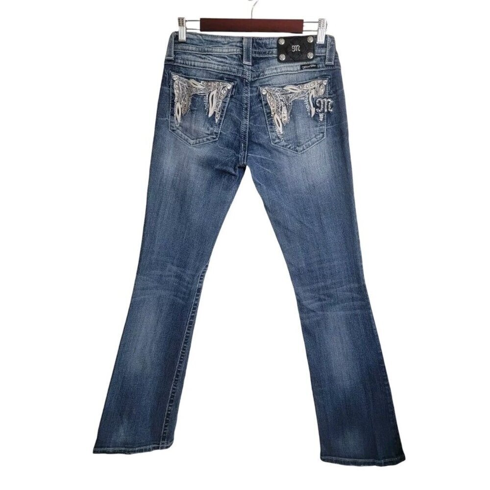 Miss Me Jeans Women 29 Boot Western Blue Denim Boho Bling Y2K Hip Hop Studded